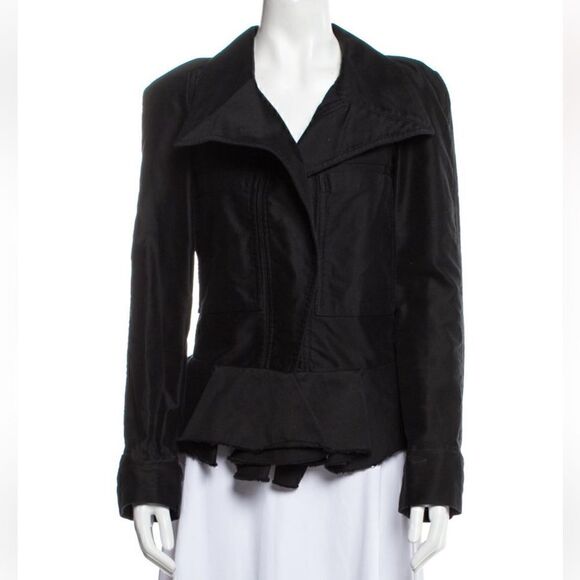 Isabel Marant Black Ruffle Jacket, Shoulder Pads, NWOT - Picture 1 of 8